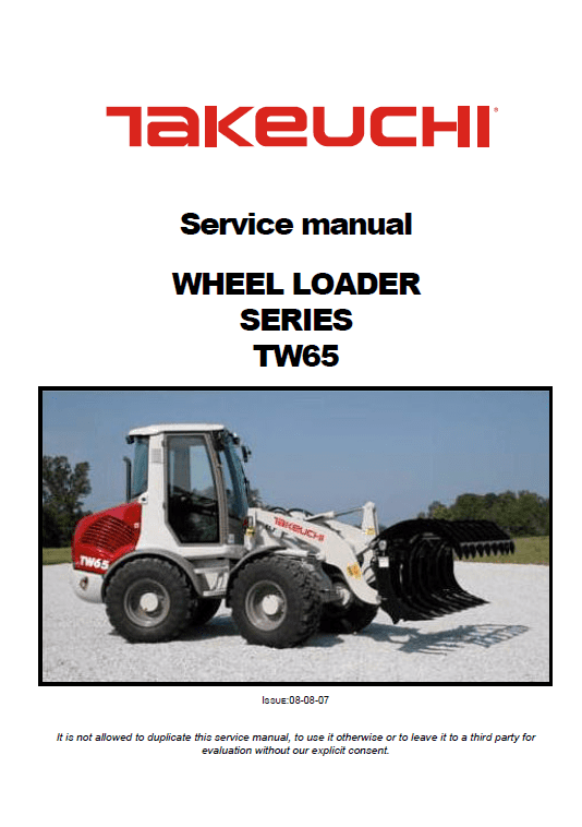 Takeuchi Tw65 Wheel Loader Service Manual