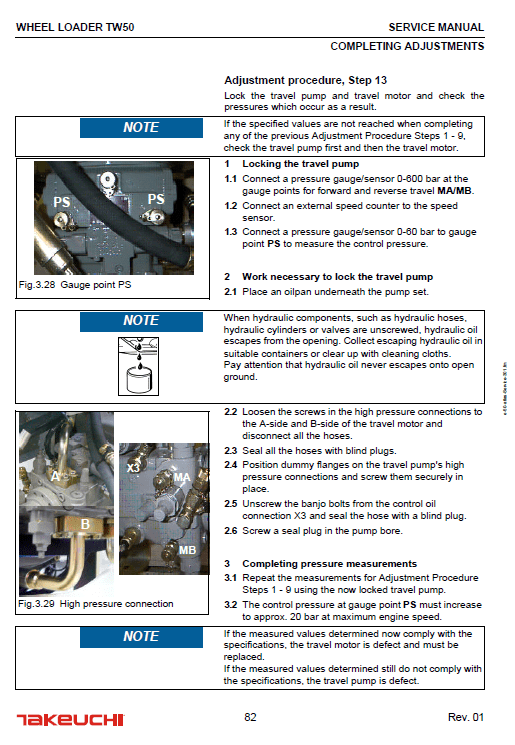 Takeuchi Tw50 Wheel Loader Service Manual