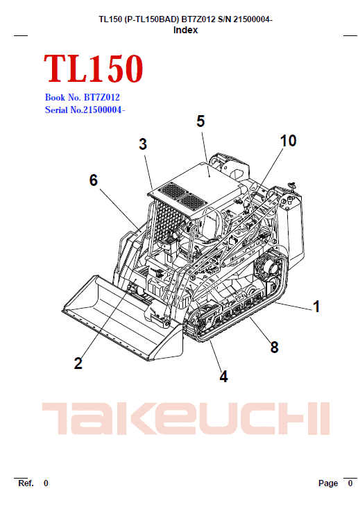 Takeuchi Tl150 Loader Service Manual