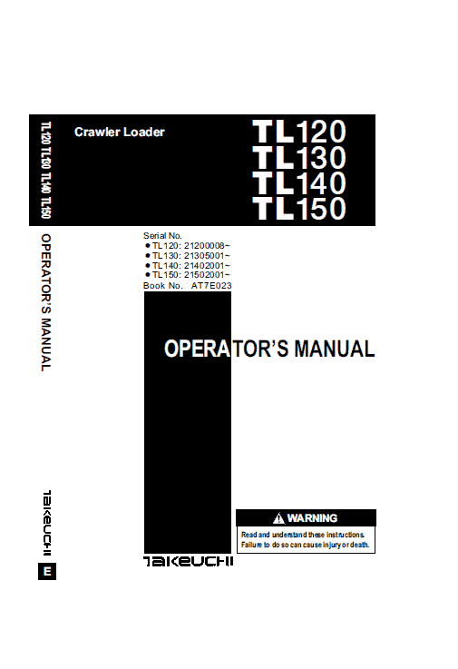 Takeuchi Tl150 Loader Service Manual