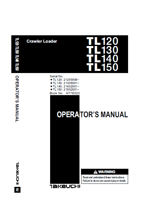 Takeuchi Tl140 Loader Service Manual