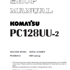 Komatsu Pc128uu-2 Excavator Service Manual