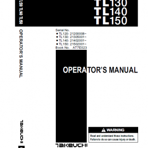 Takeuchi Tl120 Loader Service Manual