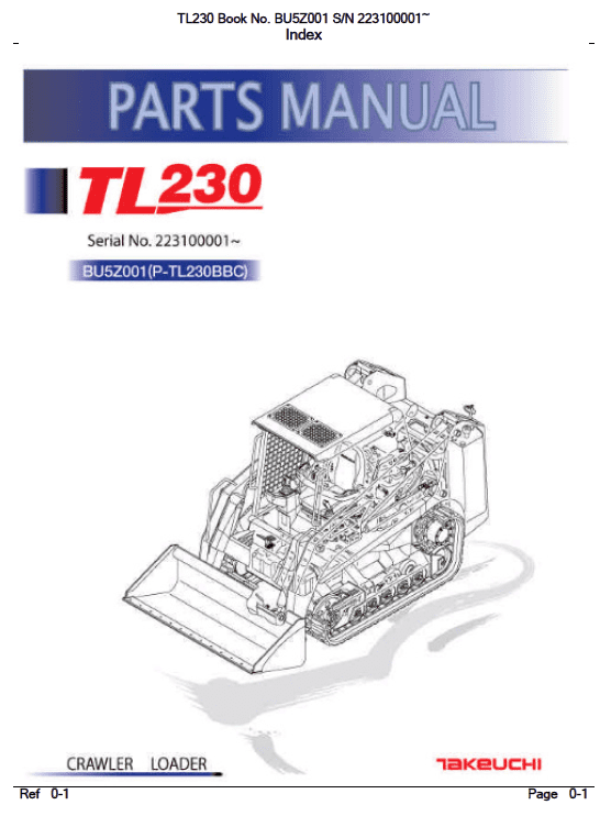 Takeuchi Tl230 Loader Service Manual