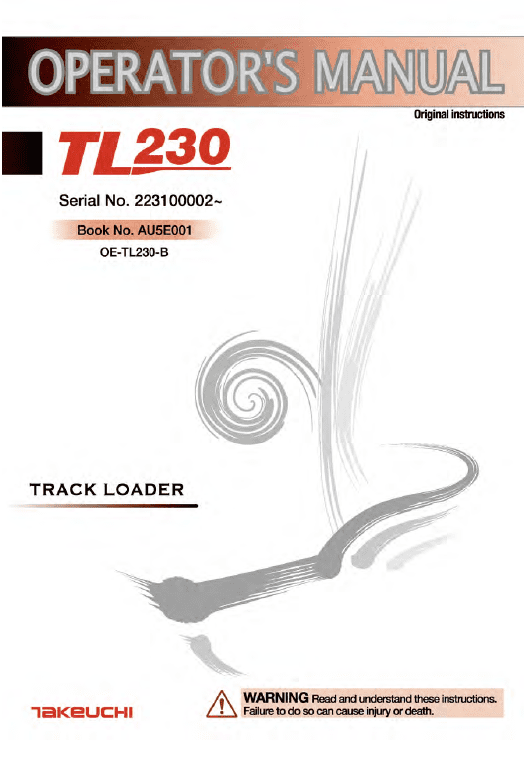 Takeuchi Tl230 Loader Service Manual