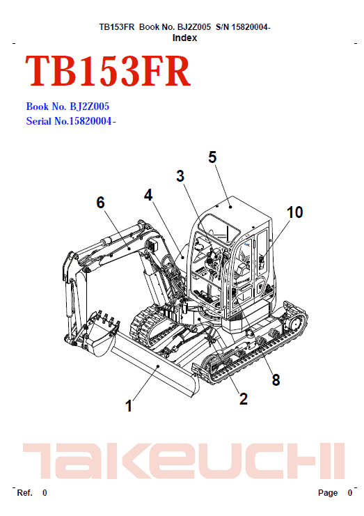 Takeuchi Tb153 Compact Excavator Service Manual