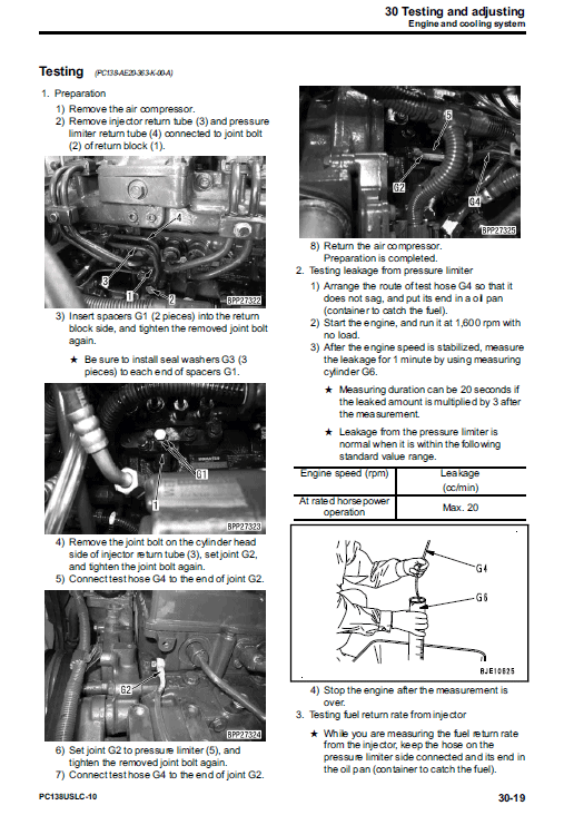 Komatsu Pc138uslc-10 Excavator Service Manual