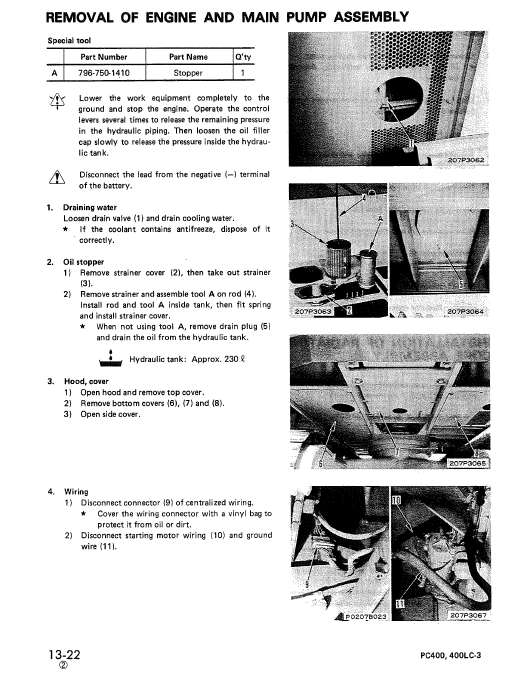 Komatsu Pc400-3, Pc400lc-3 Excavator Service Manual