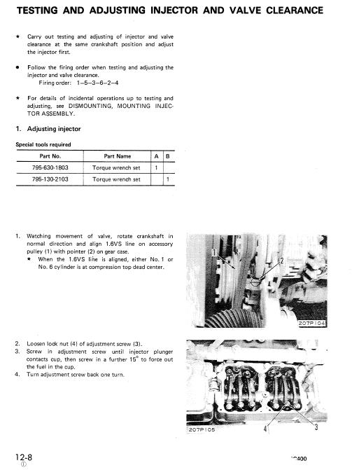 Komatsu Pc400-1, Pc400lc-1 Excavator Service Manual