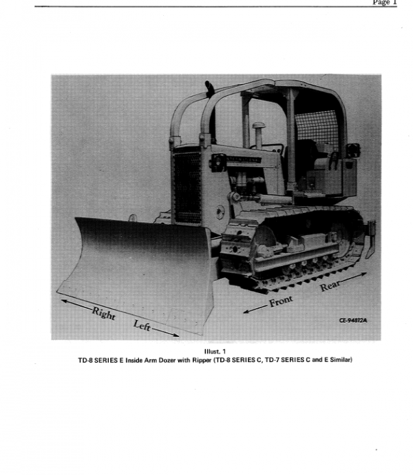 Komatsu Dresser Td7c, Td7e, Td8c And Td8e Dozer Service Manual