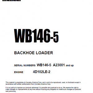 Komatsu Wb146-5 Backhoe Loader Service Manual