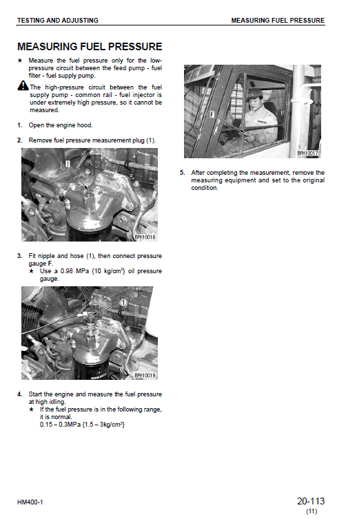 Komatsu Hm400-1 Dump Truck Service Manual