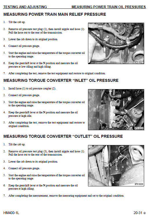 Komatsu Hm400-1l Dump Truck Service Manual