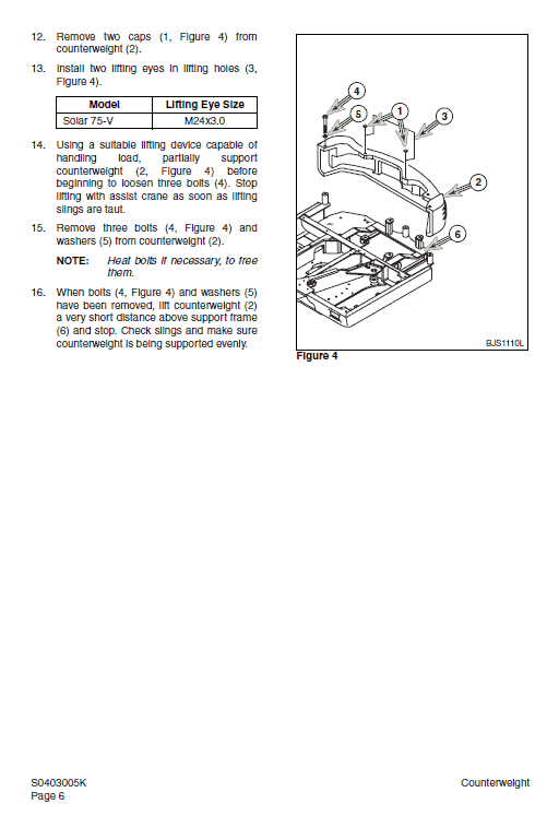 Daewoo Solar S75-v Excavator Service Manual