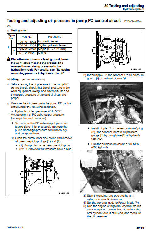 Komatsu Pc138uslc-10 Excavator Service Manual