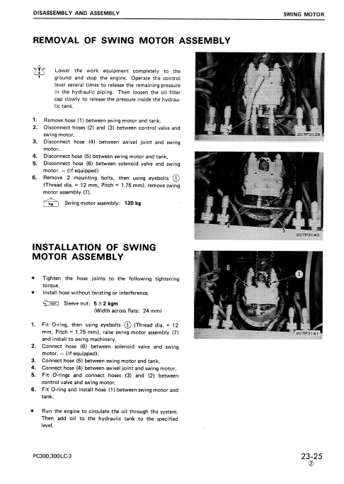 Komatsu Pc300-3, Pc300lc-3, Pc360lc-3 Excavator Service Manual