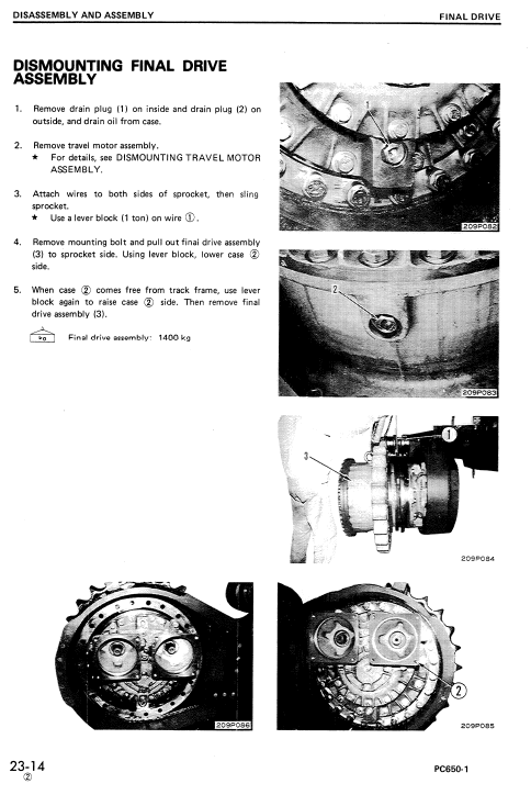 Komatsu Pc650-1 Excavator Service Manual