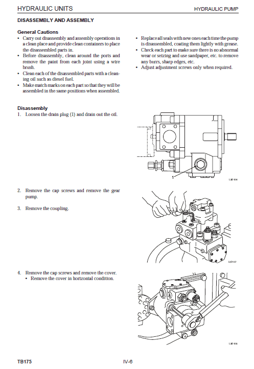 Takeuchi Tb175 And Tb175w Excavator Service Manual