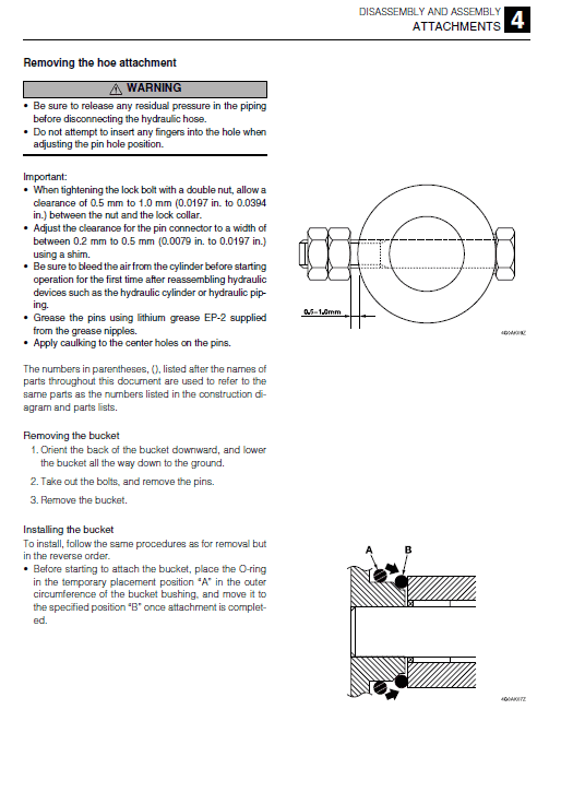 Takeuchi Tb216 Compact Excavator Service Manual