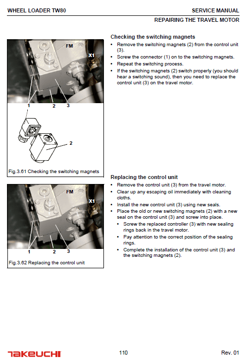 Takeuchi Tw80 Wheel Loader Service Manual