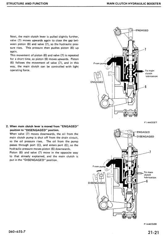 Komatsu D60s-7 And S65s-7 Dozer Service Manual