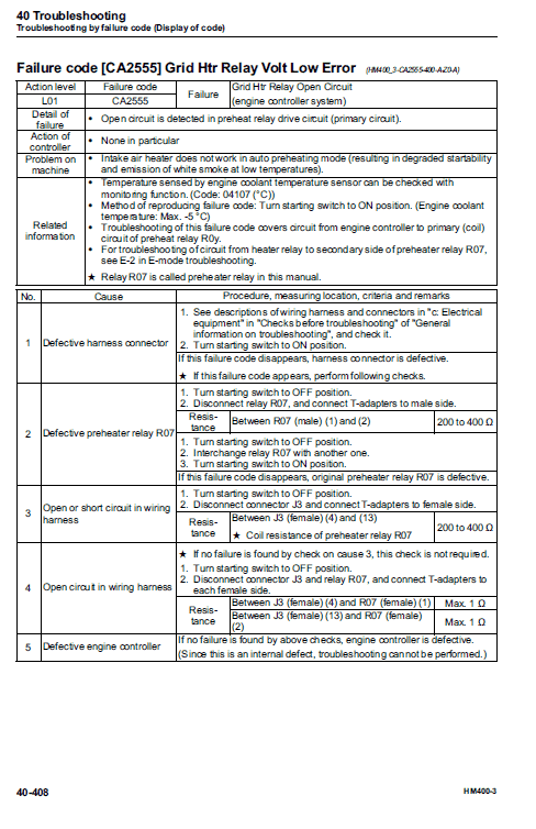 Komatsu Hm400-3 Dump Truck Service Manual