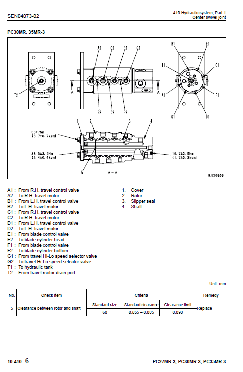 Komatsu Pc27mr-3, Pc30mr-3, Pc35mr-3 Excavator Service Manual