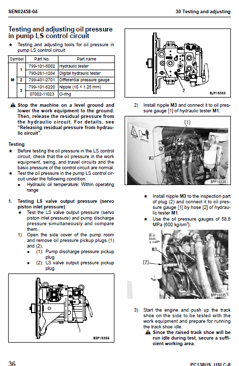 Komatsu Pc138us-8, Pc138uslc-8 Excavator Service Manual