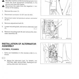 Komatsu Pc27mrx-1, Pc30mrx-1, Pc35mrx-1 Excavator Manual