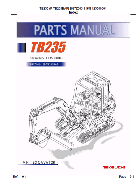 Takeuchi Tb235 Compact Excavator Service Manual