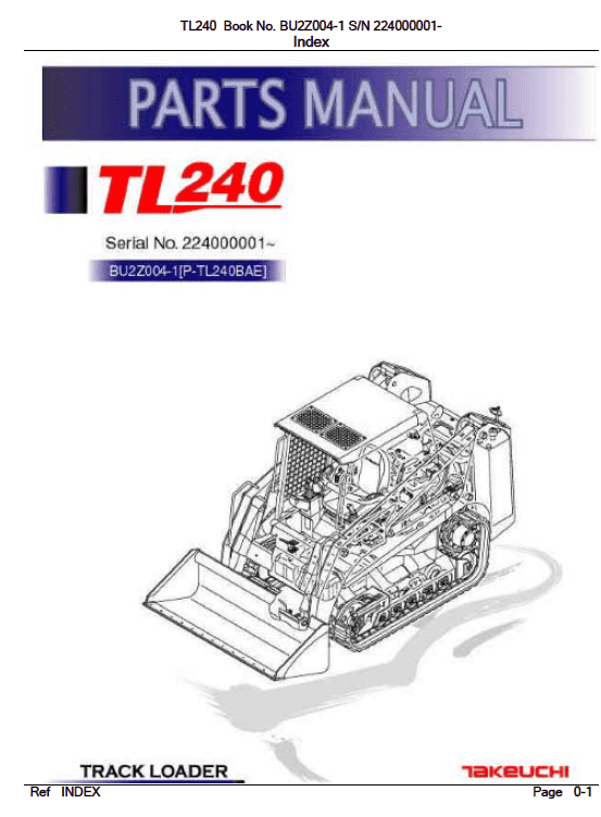 Takeuchi Tl240 Loader Service Manual