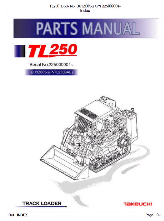 Takeuchi Tl250 Compact Loader Service Manual