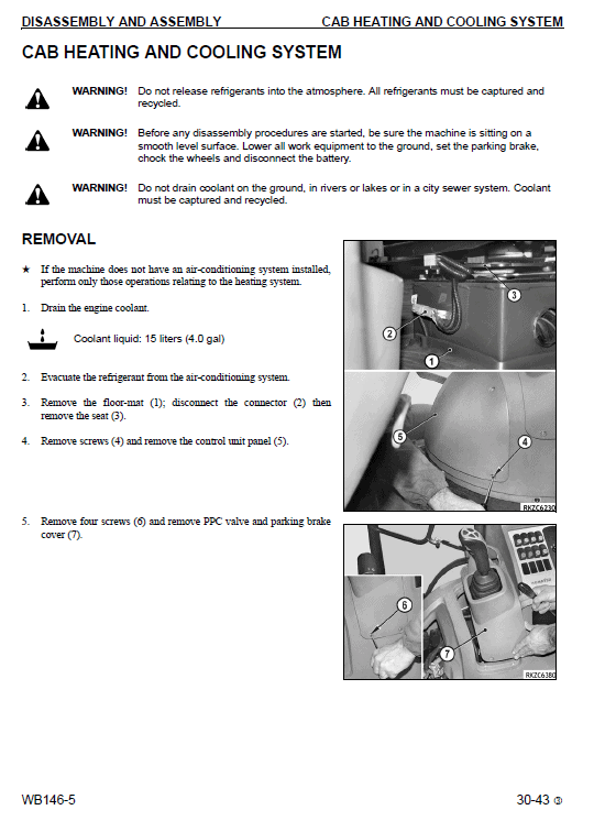 Komatsu Wb146-5 Backhoe Loader Service Manual