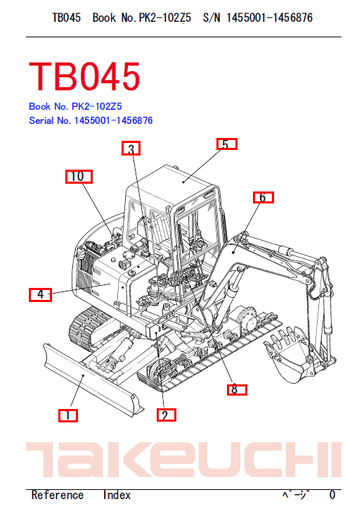 Takeuchi Tb045 Compact Excavator Service Manual