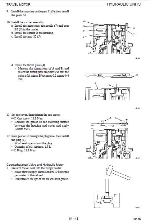 Takeuchi Tb175 And Tb175w Excavator Service Manual