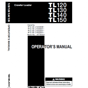 Takeuchi Tl150 Loader Service Manual