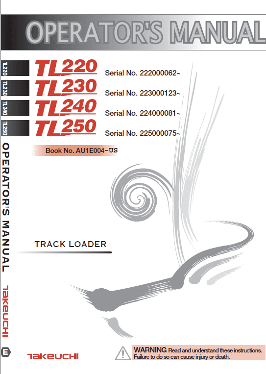 Takeuchi Tl220 Loader Service Manual