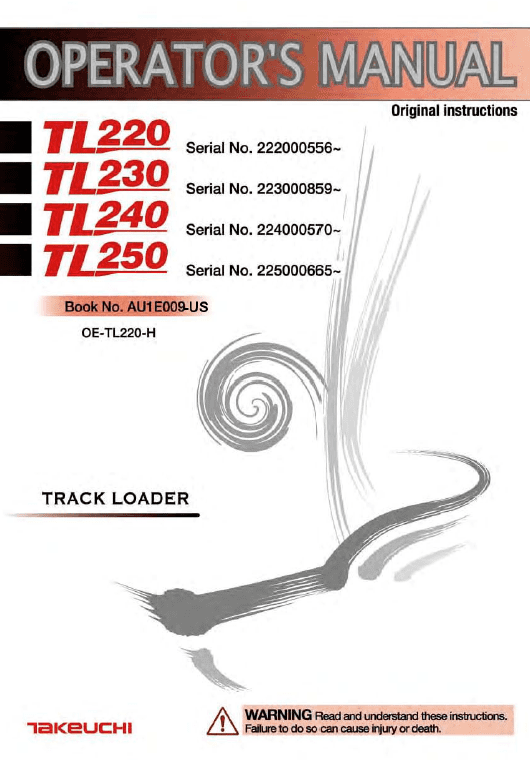 Takeuchi Tl240 Loader Service Manual