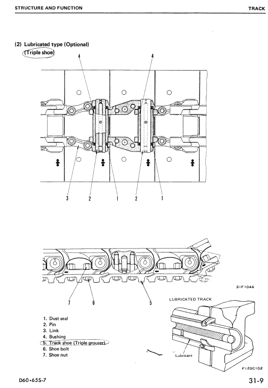 Komatsu D60s-7 And S65s-7 Dozer Service Manual