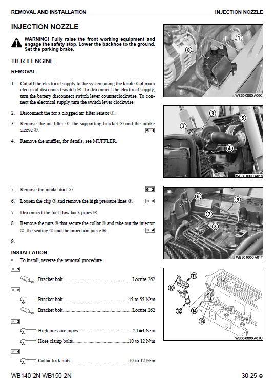 Komatsu Wb140-2n And Wb150-2n Backhoe Loader Service Manual