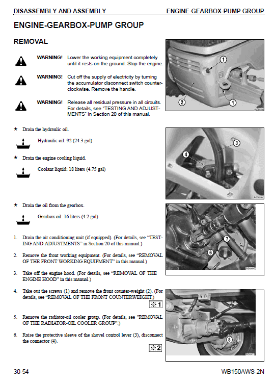 Komatsu Wb150aws-2n Backhoe Loader Service Manual