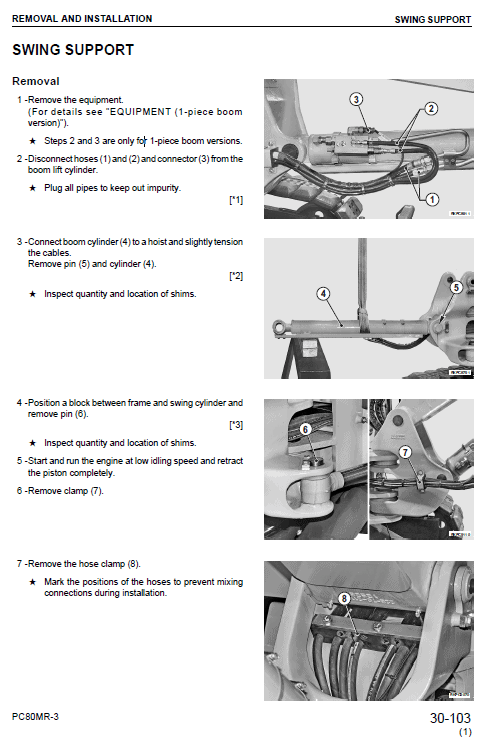 Komatsu Pc80mr-3 Excavator Service Manual