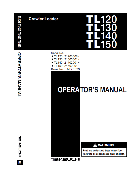 Takeuchi Tl120 Loader Service Manual