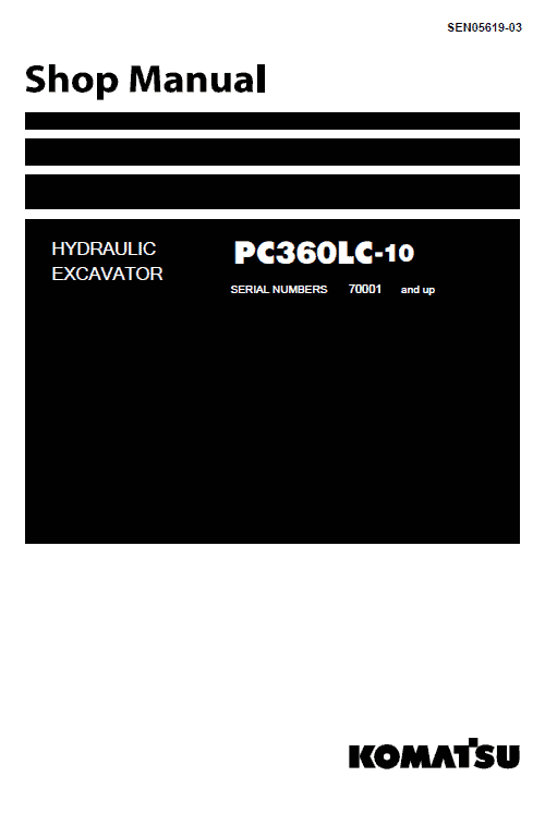 Komatsu Pc360lc-10, Pc390lc-10 Excavator Service Manual