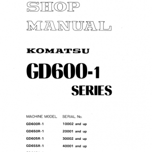 Komatsu Gd600r-1, Gd605r-1, Gd650r-1 Grader Service Manual