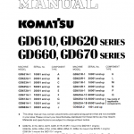 Komatsu Gd661, Gd663, Gd672 Motor Grader Service Manual
