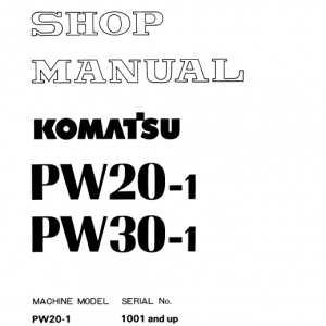 Komatsu Pw20-1 And Pw30-1 Excavator Service Manual