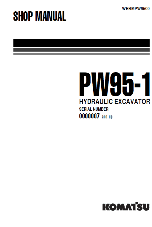 Komatsu Pw95-1 Excavator Service Manual