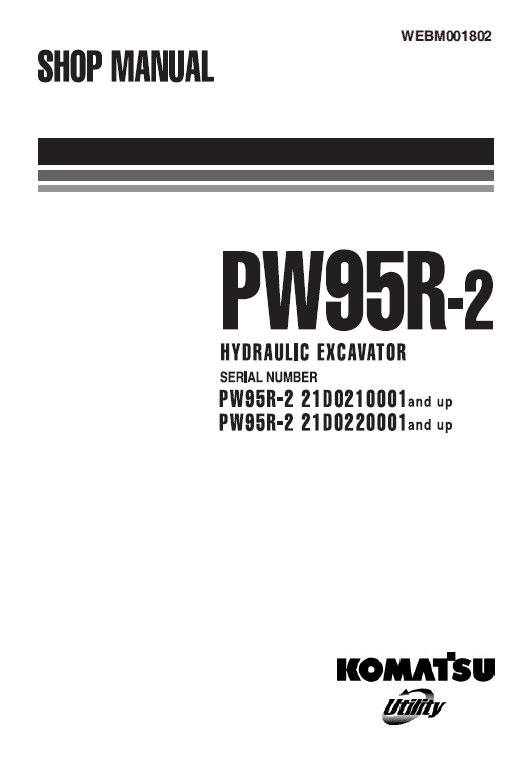 Komatsu Pw95r-2 Excavator Service Manual