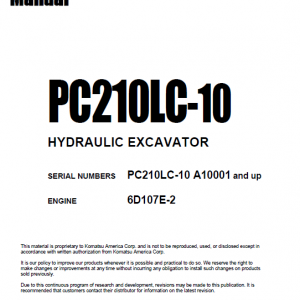 Komatsu Pc210lc-10 Excavator Service Manual